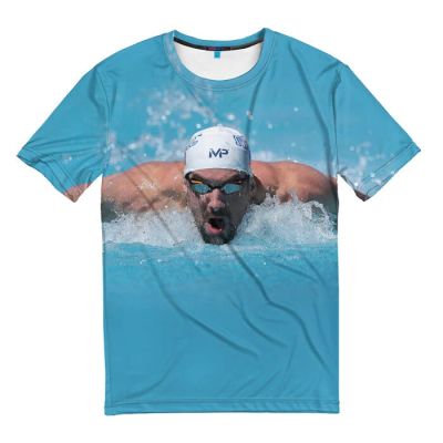 Лот: 10653372. Фото: 1. Мужская футболка 3D "Michael Phelps... Футболки, поло