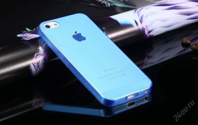 Лот: 5746287. Фото: 1. Чехол для iphone 5 / 5S голубой... Чехлы, бамперы