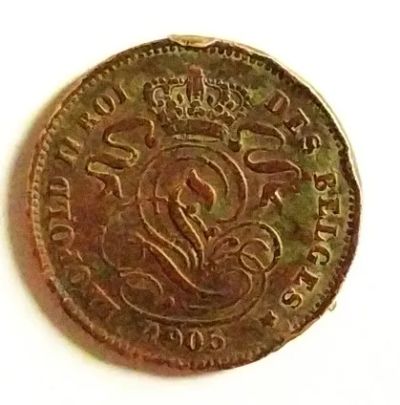 Лот: 25192847. Фото: 1. Бельгия 2 сантима 1905 Леопольд... Европа