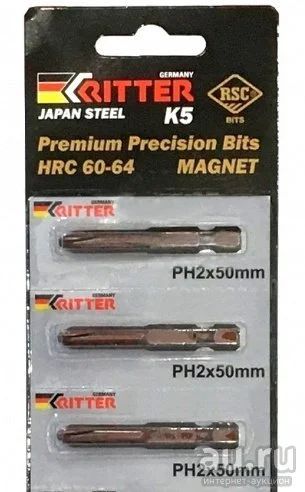 Лот: 16434952. Фото: 1. Бита Ritter «JapanSteel» Pz 2x50... Расходные материалы, сменные насадки