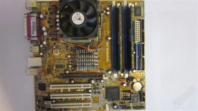 Лот: 2134733. Фото: 1. ASUS P4P800-VM + Celeron D 2.4Ггц... Материнские платы