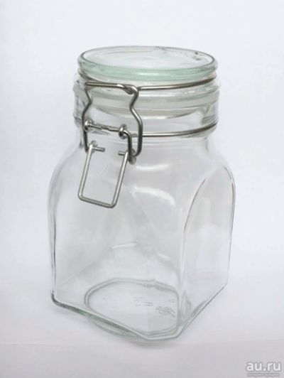 Лот: 8731305. Фото: 1. Банка стеклянная с бугельным замком... Контейнеры, банки