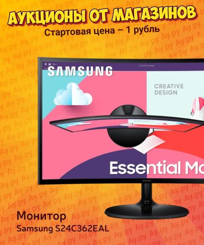 Лот: 24789067. Фото: 1. Изогнутый монитор Samsung S24C362EA... ЖК-мониторы