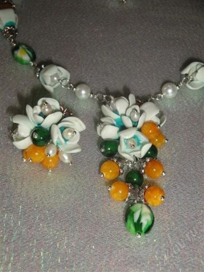 Лот: 1698858. Фото: 1. Изделие из полимерной глины,комплект... Колье