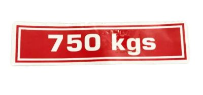 Лот: 16267603. Фото: 1. Наклейка под капот 750 kg 30*120. Наклейки автомобильные