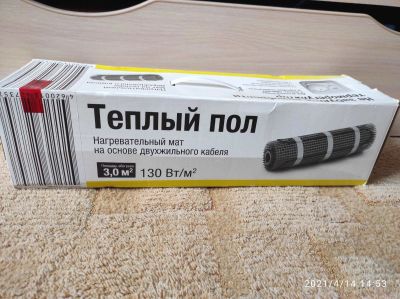Лот: 17475997. Фото: 1. Теплый пол (мат) 3м2 + терморегулятор... Тёплый пол