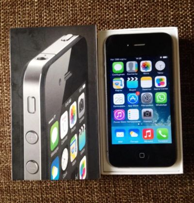 Лот: 4439566. Фото: 1. Apple IPhone 4s черный, 16gb... Смартфоны