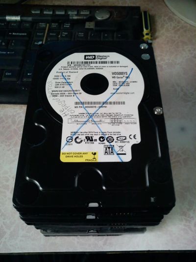 Лот: 4096008. Фото: 1. 3"5 HDD под списание. WD5000YS-01MP81. Жёсткие диски (HDD)