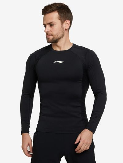 Лот: 25567087. Фото: 1. Лонгслив мужской Li-Ning, Черный. Другое (спортивная одежда)