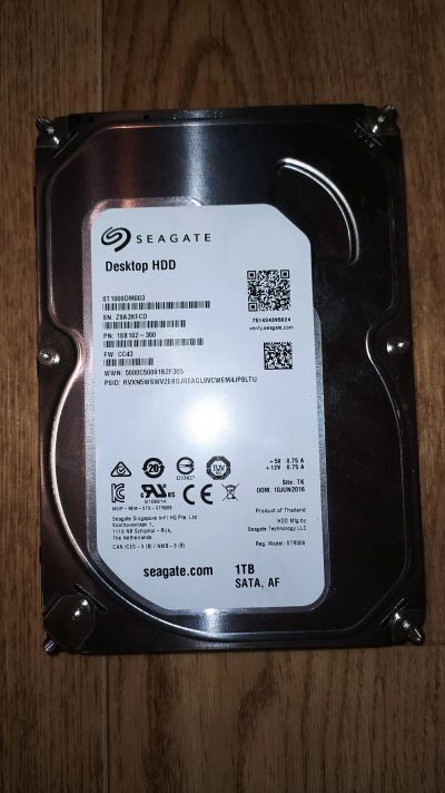 Лот: 19483394. Фото: 1. HDD Seagate Baracuda 1Tb. Жёсткие диски (HDD)