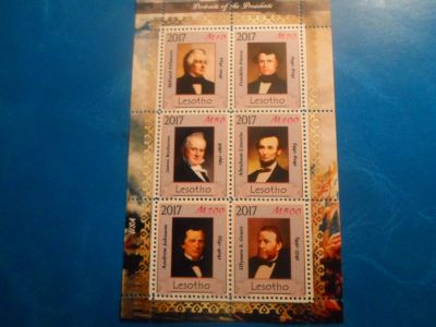 Лот: 17560299. Фото: 1. Блок марки Американские президенты... Марки