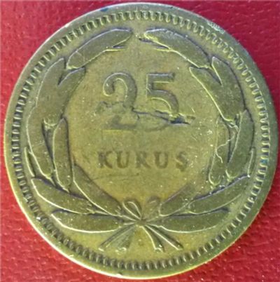 Лот: 7091230. Фото: 1. Турция 25 куруш 1949 год. Европа