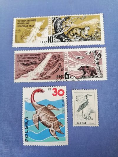 Лот: 24985480. Фото: 1. Набор марок животные, птицы, динозавр. Марки