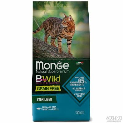 Лот: 18342274. Фото: 1. Monge (Монж) Cat BWild Grain Free... Корма