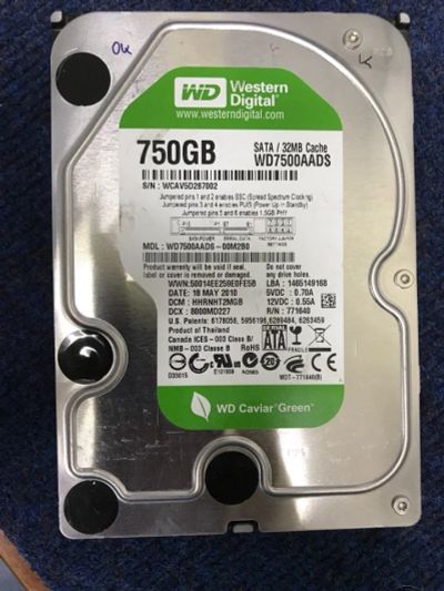 Лот: 11948480. Фото: 1. 750GB Western Digital WD7500AADS... Жёсткие диски (HDD)