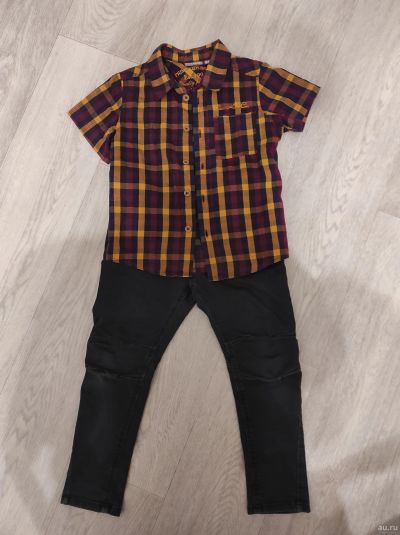 Лот: 18287944. Фото: 1. Джинсы и рубашки на мальчика. Рубашки, блузки, водолазки