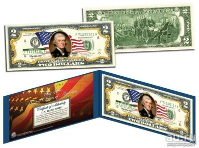 Лот: 8431997. Фото: 1. Банкнота 2 доллара США Флаг (вариант... Америка