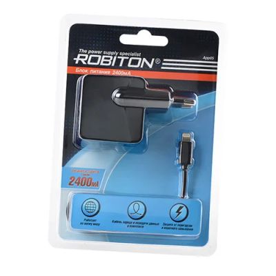 Лот: 21516144. Фото: 1. СЗУ USB Robiton App05 2.4A (iPhone5... Зарядные устройства, блоки питания, адаптеры сетевые для смартфонов