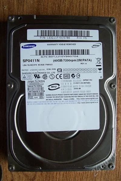 Лот: 1041383. Фото: 1. винчестер SAMSUNG 40.0 GB/7200rpm... Жёсткие диски (HDD)