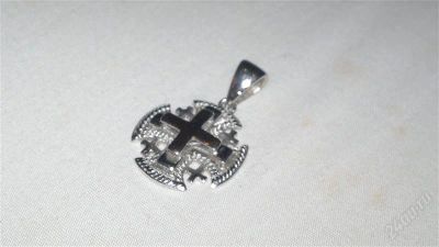 Лот: 1423451. Фото: 1. Серебрянный крест из Иерусалима... Кулоны, подвески
