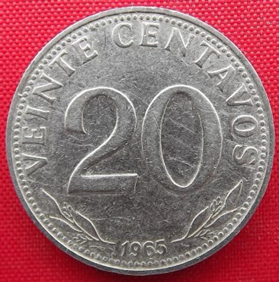 Лот: 1589022. Фото: 1. (№731) 20 сентаво 1965 (Боливия... Америка