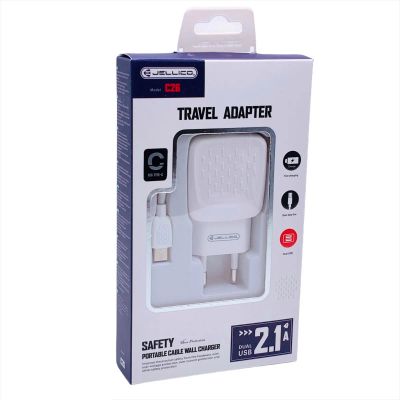 Лот: 22149994. Фото: 1. СЗУ JELLICO C26 2.1A 2USB+Type-C... Зарядные устройства, блоки питания, адаптеры сетевые для смартфонов