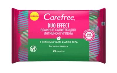 Лот: 23725202. Фото: 1. Carefree Дуо Эффект Салфетки влажные... Лекарства