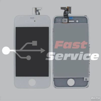 Лот: 10085937. Фото: 1. Дисплей для iPhone 4S Белый модуль... Дисплеи, дисплейные модули, тачскрины