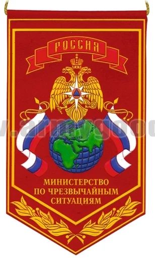 Лот: 6300923. Фото: 1. Вымпел пластизол. Россия МЧС... Флаги, гербы