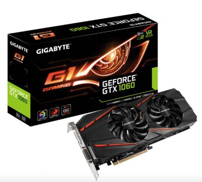 Лот: 11654547. Фото: 1. Видеокарта GeForce 1060, 6gb Gigabyte... Видеокарты