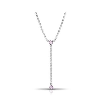 Лот: 23857309. Фото: 1. Серебряное колье с ювелирным кристаллом... Цепочки