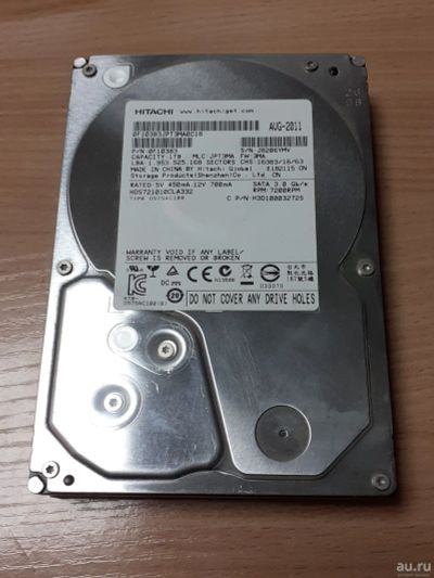 Лот: 17966768. Фото: 1. HDD 1TB Hitachi 1000gb, SATA 3... Жёсткие диски (HDD)