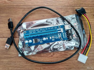 Лот: 10429940. Фото: 1. Райзер 60 см ver 007 PCI-E 1X... Шлейфы, кабели, переходники