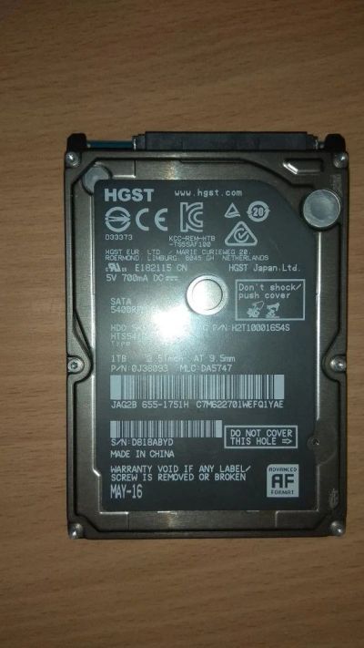 Лот: 11421360. Фото: 1. HGST 5K1000 1TB. Жёсткие диски (HDD)