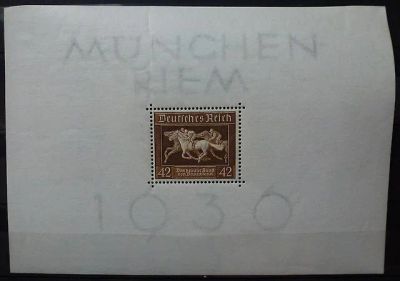 Лот: 6912912. Фото: 1. Марки Германии -Блок1936г MH. Марки