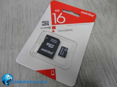 Лот: 16877708. Фото: 1. 16Gb карта памяти Smartbuy microSD... Карты памяти