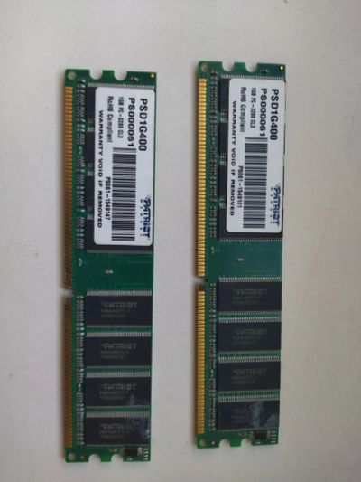 Лот: 25671579. Фото: 1. Комплект DDRI PC3200 2GB из 2х... Оперативная память