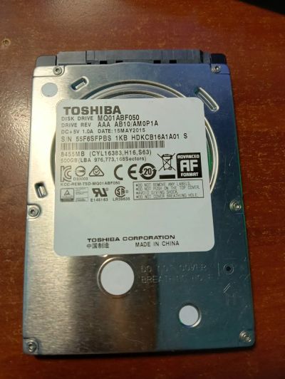 Лот: 20611230. Фото: 1. Жесткий диск 2.5" Toshiba mq01abf050... Жёсткие диски (HDD)