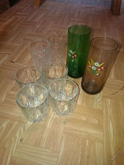 Лот: 5730227. Фото: 1. Набор стаканов (2 хрусталь, 4... Кружки, стаканы, бокалы
