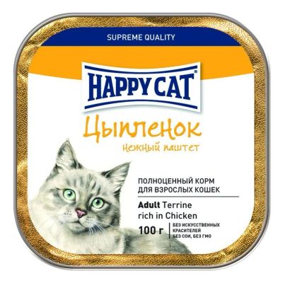 Лот: 15055669. Фото: 1. (Хэппи Кэт) Цыпленок 100г ламистер... Корма
