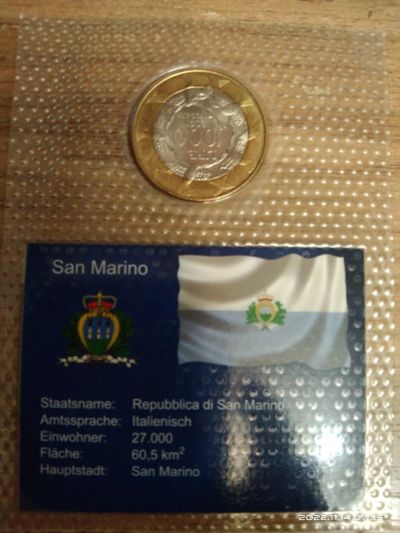 Лот: 19616999. Фото: 1. Сан-Марино 2001 год 1000 лир BU... Европа