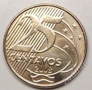 Лот: 1588197. Фото: 1. Бразилия. 25 сентаво 2008г. Америка