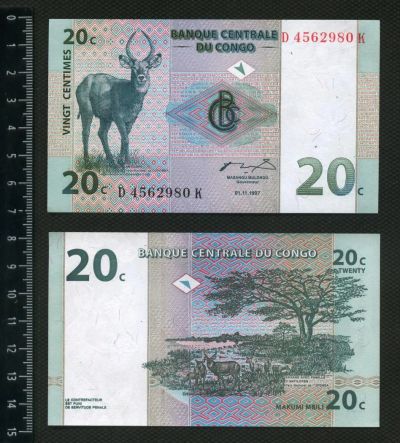 Лот: 4364198. Фото: 1. Конго 20 сантим 1997г.(люкс). Африка