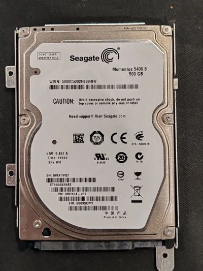Лот: 25717796. Фото: 1. Жесткий диск Seagate 500gb 2.5... Жёсткие диски (HDD)