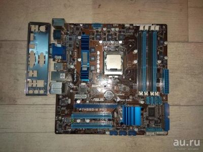 Лот: 14756423. Фото: 1. ASUS P7H55D-M PRO 4*DDR3 + задняя... Материнские платы