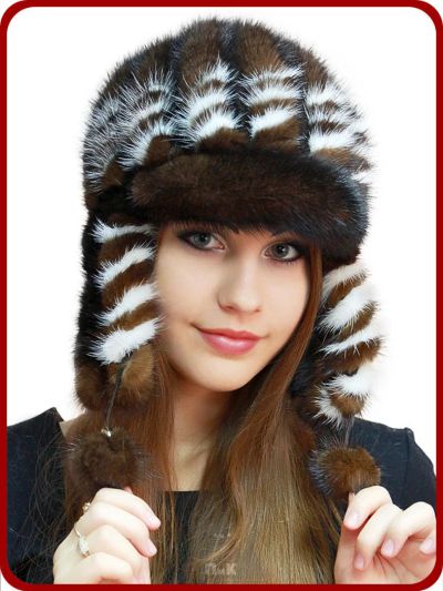 Лот: 6292115. Фото: 1. Ушанка Макраме (орех с белым). Головные уборы