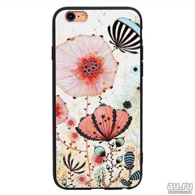 Лот: 12994410. Фото: 1. Чехол iPhone 6/ 6S Силикон "Цветы... Чехлы, бамперы