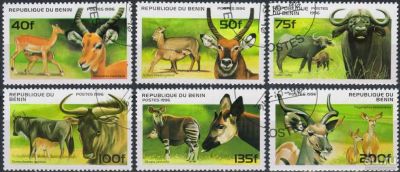 Лот: 17462239. Фото: 1. 1996. Бенин. Млекопитающие. Полная... Марки