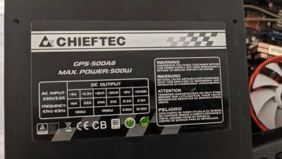 Лот: 15538945. Фото: 1. Блок питания Chieftec GPS-500A8. Корпуса, блоки питания