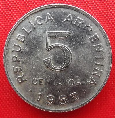 Лот: 3344130. Фото: 1. (№3171) 5 сентаво 1953 (Аргентина... Америка